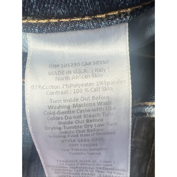 Current/Elliott Leather Tuxedo Stiletto jeans 26 29 - Picture 5 of 8